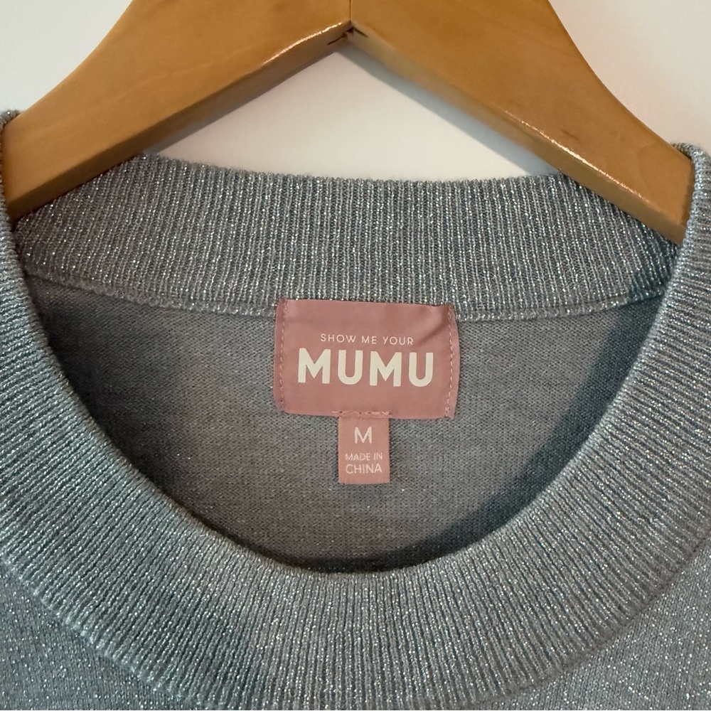 Show Me Your MuMu • Classic Silver Metallic Knit Crewneck Sweater - Picture 8 of 9
